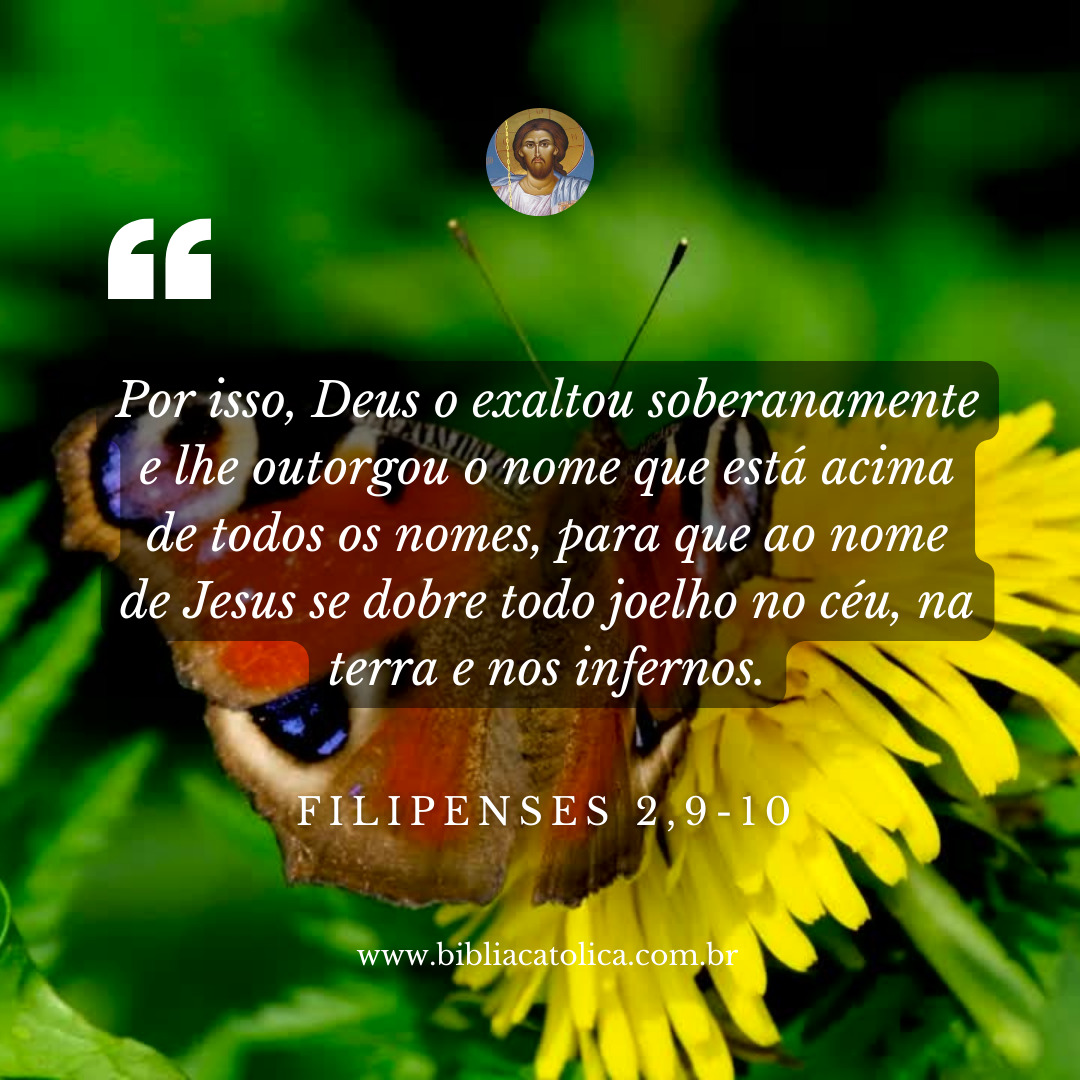 1 de agosto de 2022 - Versículo da Bíblia do dia - Filipenses 2:9-10 